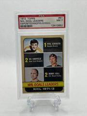 NHL Goal Leaders [Esposito, Hadfield, Hull] #61 Hockey Cards 1972 Topps Prices