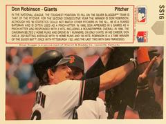 Rear | Don Robinson Baseball Cards 1991 Upper Deck Silver Sluggers
