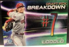 Nick Lodolo [Green Refractor] #BSB-NL Baseball Cards 2019 Bowman Draft Chrome Pick Breakdown Prices