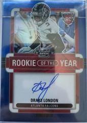 Drake London [Rookie of the Year Autograph Blue] #ROY-DL Football Cards 2022 Panini Contenders Optic Rookie of the Year Prices