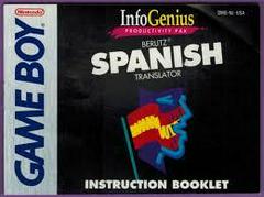 Berlitz Spanish Translator - Manual | Berlitz Spanish Translator GameBoy