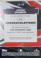 Johan Oviedo | Johan Oviedo #AV-JO [FIRE AUTOGRAPH] [2021] [15/50] Baseball Cards 2021 Topps Fire Autographs