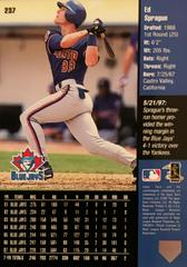 Rear | Ed Sprague Baseball Cards 1998 Upper Deck