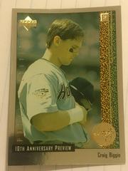 Craig Biggio #30 of 60 Baseball Cards 1998 Upper Deck 10th Anniversary Preview Prices