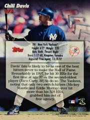 Rear | Chili Davis Baseball Cards 1998 Stadium Club