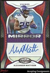 Alexander Mattison [Red] Football Cards 2022 Panini Certified Mirror Signatures Prices