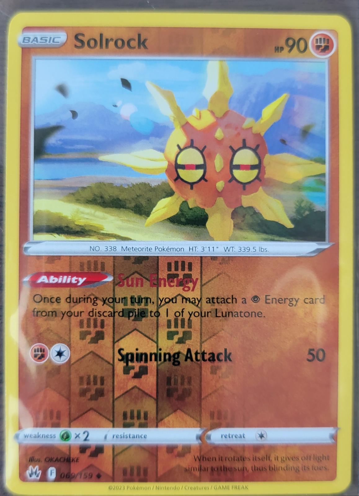 Solrock [Reverse Holo] #69 Pokemon Crown Zenith