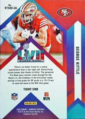 Back | George Kittle Football Cards 2023 Panini Donruss Road to the Super Bowl Divisional Round