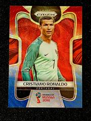 Cristiano Ronaldo [Red & Blue Wave] Soccer Cards 2018 Panini Prizm World Cup Prices