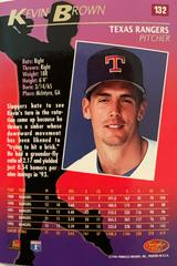 Rear | Kevin Brown Baseball Cards 1994 Sportflics 2000