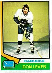 Don Lever Hockey Cards 1974 Topps Prices