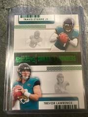 Trevor Lawrence, Travis Etienne Jr. [Ruby] #RN-TET Football Cards 2021 Panini Contenders Round Numbers Dual Prices