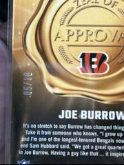 Back Of Card | Joe Burrow [Gold] Football Cards 2023 Panini Zenith Zeal of Approval