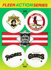 Pirates, Cardinals, Padres, Giants Baseball Cards 1990 Fleer Action Series Stickers Prices