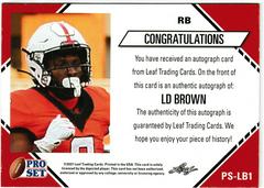 Back | LD Brown Football Cards 2021 Pro Set College Autographs