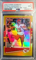 Patrick Mahomes II [Gold Die Cut Press Proof] #1 Football Cards 2020 Panini Donruss Prices