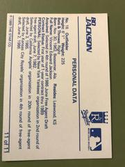 Personal Data  | Bo Jackson Baseball Cards 1989 Star Jackson