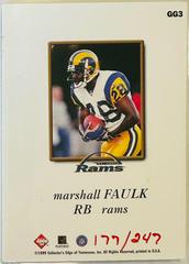 Back Of Card 177/247 | Marshall Faulk Football Cards 1999 Collector's Edge Odyssey Game Gear
