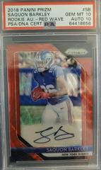 Saquon Barkley [Red Wave] Football Cards 2018 Panini Prizm Rookie Autographs Prices