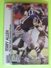 Terry Allen #21 Football Cards 1992 Pro Set Gold MVP's Prices