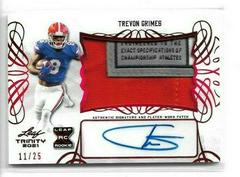 Trevon Grimes [Red] #PA-TG1 Football Cards 2021 Leaf Trinity Patch Autographs Prices