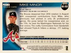 Rear | Mike Minor Baseball Cards 2010 Topps Update