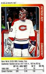 Patrick Roy #184 Hockey Cards 1991 Panini Stickers Prices