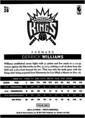 Back Of Card | Derrick Williams Basketball Cards 2014 Panini Hoops