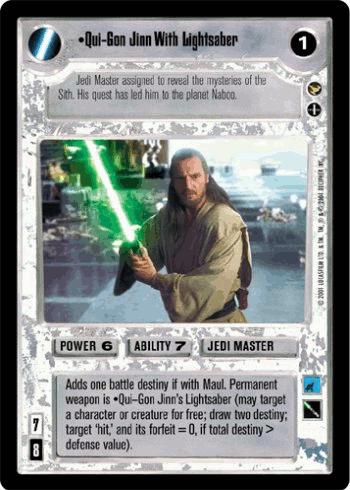 Qui-Gon Jinn With Lightsaber [Limited] Star Wars CCG Theed Palace