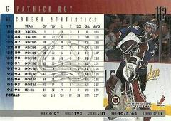 Back | Patrick Roy Hockey Cards 1996 Donruss