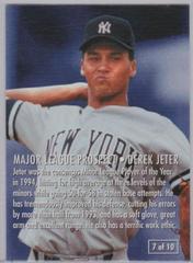 Derek Jeter [Back] #7 | Derek Jeter [No Licensor Logos on Back] Baseball Cards 1995 Fleer Major League Prospects