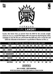 Back Of Card | Carl Landry Basketball Cards 2014 Panini Hoops