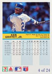 Card Back | Ken Griffey Jr. Baseball Cards 1992 Fleer 7 Eleven Citgo
