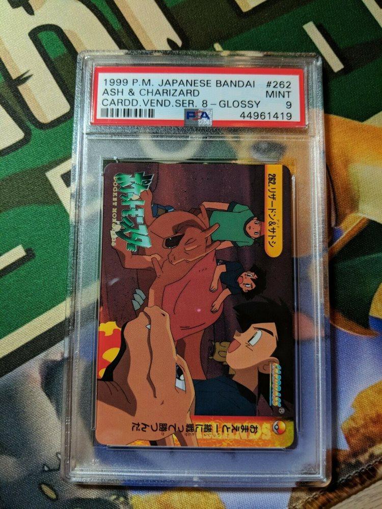 Ash & Charizard #262 Pokemon Japanese 1999 Carddass