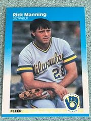 Rick Manning #349 Baseball Cards 1987 Fleer Prices