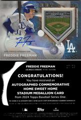 Freddie Freeman #HSHA-FF Baseball Cards 2024 Topps Home Sweet Home Stadium Medallions Autograph Prices
