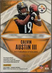 Back | Calvin Austin III [Prime Yellow] Football Cards 2022 Panini Phoenix RPS Rookie Auto Jersey
