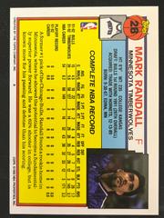 Back | Mark Randall Basketball Cards 1992 Topps