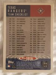 Total Tops 2002 Texas Ranger Team Checklist TTC30 | Alex Rodriguez Baseball Cards 2002 Topps Total