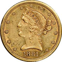 1881 CC Coins Liberty Head Half Eagle Prices