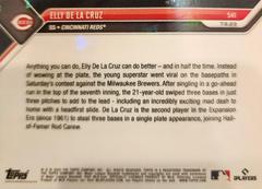 Back | ELLY DE LA CRUZ Baseball Cards 2023 Topps Now