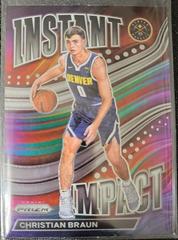 Christian Braun #8 Basketball Cards 2022 Panini Prizm Instant Impact Prices