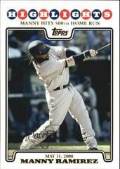Manny Ramirez [Gold Foil] #UH131 Baseball Cards 2008 Topps Update & Highlights Prices
