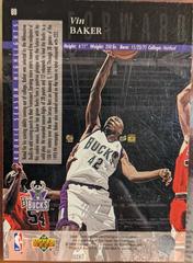 Card Back | Vin Baker [Electric Court] Basketball Cards 1993 Upper Deck SE