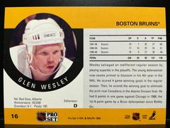 Back | Glen Wesley Hockey Cards 1990 Pro Set