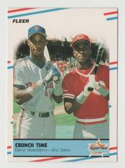 Davis, Strawberry [Crunch Time] #637 Baseball Cards 1988 Fleer Glossy Prices