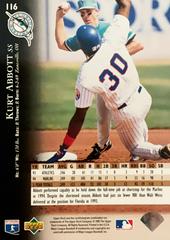 Rear | Kurt Abbott Baseball Cards 1995 Collector's Choice Se