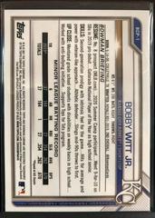 Back | Bobby Witt Jr. [Yellow Mini Diamond Refractor] Baseball Cards 2021 Bowman Chrome Prospects