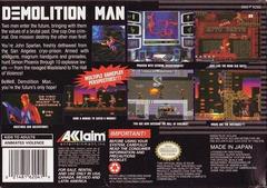 Demolition Man - Back | Demolition Man Super Nintendo
