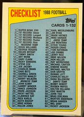 Checklist #1-132 Football Cards 1988 Topps Prices
